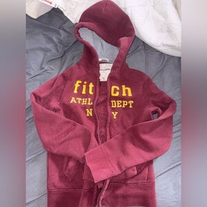 Abercrombie Burgundy Hooded Zip-Up Jacket